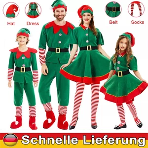Kinder Erwachsene Weihnachten Kostüm Outfits Elf Der Weihnachtself·Cosplay-Party - Bild 1 von 17