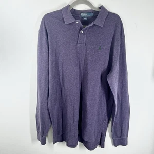 Vintage Polo Ralph Lauren Poloshirt Herren Größe L Lila Langarm - Bild 1 von 9