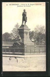 AK Le Creusot, Statue von Herrn Eugéne Schneider Gründer des Creusot - Bild 1 von 2
