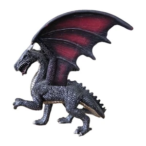MOJO Steel Dragon 2014 Fantasy mythische Figur rot schwarz Flügel realistisches Spielzeug 6 Zoll - Bild 1 von 8