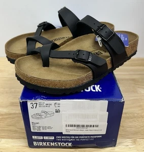 Sandalia Birkenstock Mayari Birko-Flor negra para mujer EU 37 US 6 ajuste regular - Imagen 1 de 17