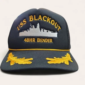 USS Blackout, 48 hr Bender, Foam Mesh Snapback Hat Cap, Patch Embroidered  - Bild 1 von 4