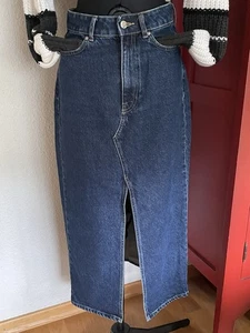 Jeansrock, Lang, Schmal, Schlitz, H&M, Gr S, Denim, Dunke Blau, Neuw, Rock,Jeans - Bild 1 von 4