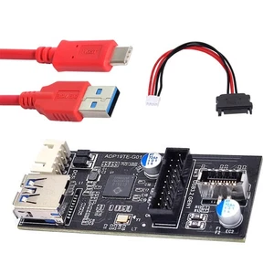 Type-C & 19/20Pin to Type-E Dual Ports & USB 3.0 20Pin Female PCBA Type Adapter - Picture 1 of 7