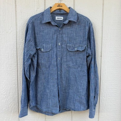 Taylor Stitch Button Up Shirt Men's Size 42 Blue White Striped Train Conductor - Image 1 of 4