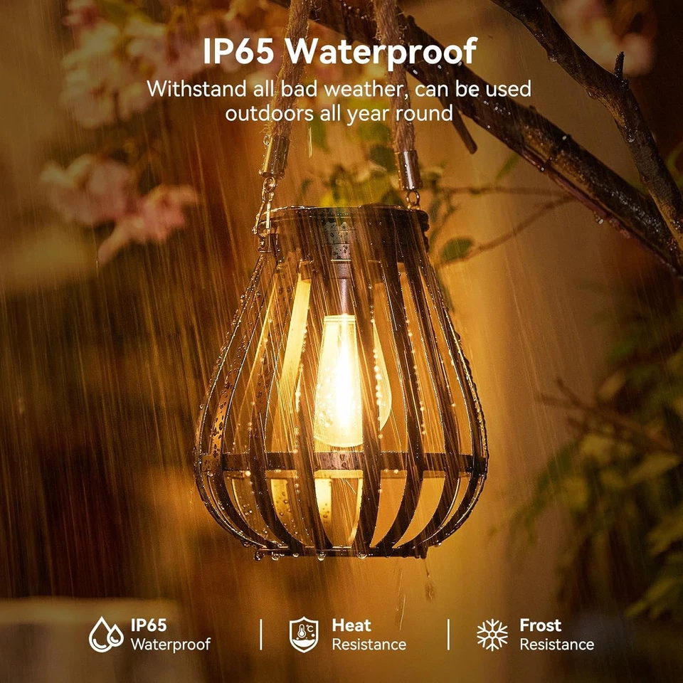 Linterna Solar Colgante Luz Exterior Jardín Patio Valla Porche Colgante Decoración Foto 1 de 4