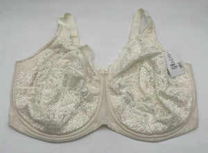 ELILA Full Coverage STRETCH Lace UNDERWIRE Bra 2311 Ivory Size 44K - Picture 1 of 6