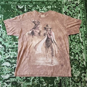Cowboy Pferd Hemd Vintage 2002 The Mountain Tie Dye Größe XL Y2K Wild West Texas - Bild 1 von 19