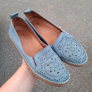Mocasín Spring Step de cuero genuino sin cordones azul talla 37 para mujer Ingrid Sky - Imagen 1 de 8