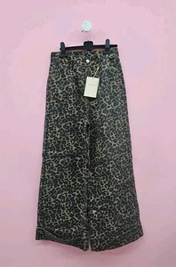PEIHOT High Waist Wide Leg Baggy Cuffed Damen Denim Jeans Small Leopard - Bild 1 von 11