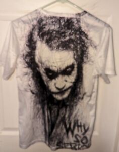 The Dark Knight Joker Why So Serious T-Shirt Heath Ledger Youth Size M