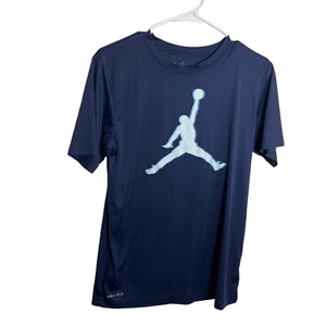 Air Jordan T-Shirt Boy's XL Blue Logo Short Sleeve Graphic Tee Athletic Top - Picture 1 of 9