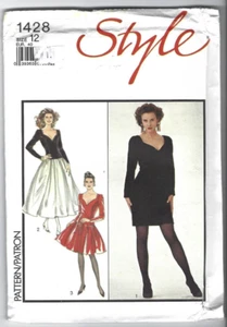Style Sewing Pattern 1428, Vintage Lined Dress in Two Lengths, Size 12, Uncut - Picture 1 of 2
