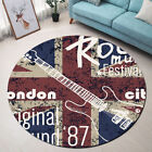 London Rock Festival Flag Guitar Round Floor Mat Bedroom Living Room Area Rugs