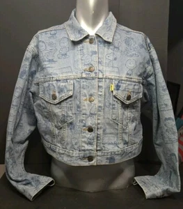 Levi's x SNOOPY PEANUTS Collaboration Denim Crop Jacke Unisex Größe XL RAR - Bild 1 von 23