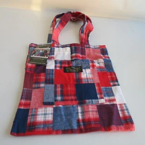 The Vermont Flannel Company Patchwork Flanell Beuteltasche Schultertasche Handtasche Tragetasche - Bild 1 von 6
