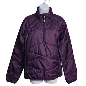 Athleta Women’s Quilted Puffer Pullover Jacket Purple 1/4 Zip Sz L - Picture 1 of 9