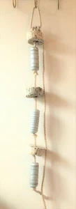 2 Nautical Coastal Beach Aluminum & Cork, Wood Fishing Float Hanging Ornaments - Picture 1 of 5