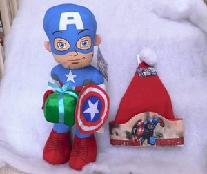 Captain America Plush 21" & Christmas Hat~ Retails $44.98~NWT's - Picture 1 of 1