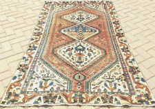 3'10"x 6'6" HAND-KNOTTED ANTIQUE c.1900 CAUCASIAN KAZAK WOOL MUTED VG-DY RUG