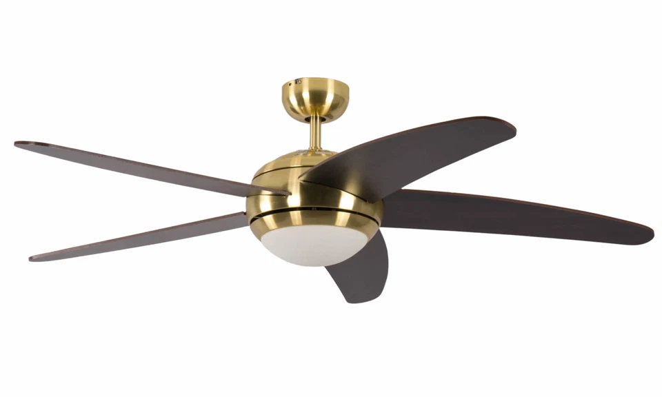 Ceiling fan Light with Remote control Melton Brass Wenge Living room fan lamp - Image 1 of 1
