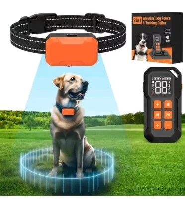 Muumlu 无线狗训练冲击电围栏无电线圆形边界新品 — 第 1/4 张图片