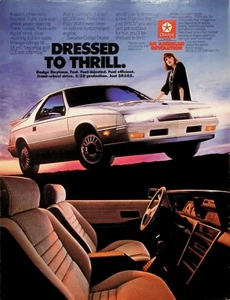 VINTAGE 1980s Print Ad ~ Dodge Daytona ~ Dressed To Thrill. - Picture 1 of 1