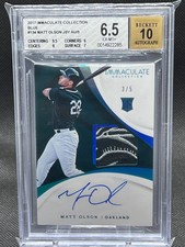 Matt Olson 2017 Panini Immaculate RPA Blue /5 BGS 6.5 Rookie Patch Auto RC