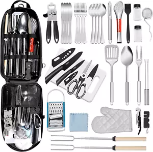 35-teiliges Camping Kochutensilien Set Outdoor Ausrüstung für Wohnmobil BBQ Reise & Camping - Bild 1 von 7