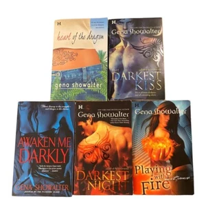 Gena Showalter Book LOT Heart Of The Dragon Darkest Kiss Night Playing With Fire - Picture 1 of 8