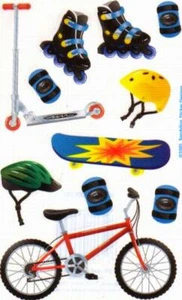 Maxi OUTDOOR SUMMER SPORTS BICYCLE SKATEBOARD + Sandylion Stickers ~ 1 sheet - Picture 1 of 1