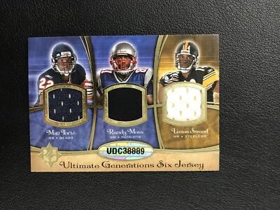 2008 UD Ultimate Generations Peyton Manning, Randy Moss Six Jersey Relics /20 - Image 1 of 2