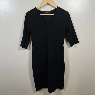 Vestido Vaina Piazza Sempione Talla IT 44 US 8 Negro Carrera Trabajo Oficina Cremallera Lateral Foto 1 de 4