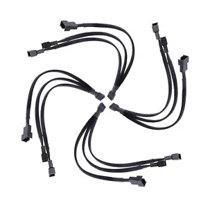 4-Pack 3 Way PWM Fan Splitter Cable, 4 Pin, 12 Inches Length - PC Fan Splitter - Picture 1 of 1
