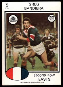 1975 #83 Greg Bandiera Easts Roosters Scanlens rugby league NRL card - Picture 1 of 2