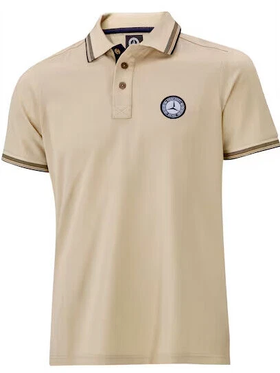 Original Mercedes-Benz Poloshirt T-Shirt Herren classic creme Beige (S-XXL) NEU