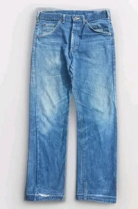 VTG 1970s Lee Riders Mens Hippie Distressed Faded Patched Jeans 33x30 USA Talon - Picture 1 of 19
