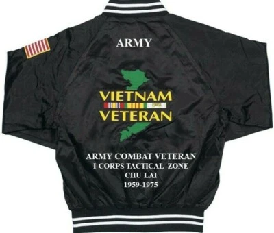 CHU LAI ARMY COMBAT I CORPS TZ VIETNAM EMBROIDERED SATIN JACKET(BACK ONLY) - Image 1 of 4