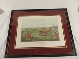 Antique 1832 Henry H. Alken Hand Colored Engraving Etching ~ A Steeple Chase - Picture 1 of 10