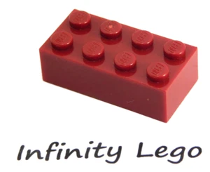 12 LEGO Dark Red Brick 2 x 4 (3001) - 12 Pieces - Foto 1 di 1