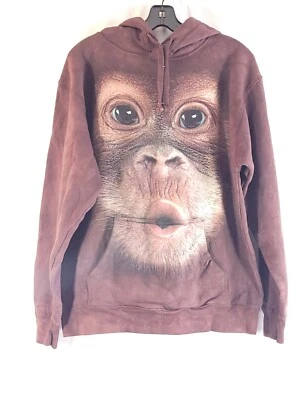 The Mountain Adult Unisex Hoodie Big Face Baby Orangutan, RARE! - Image 1 of 4