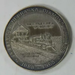 Gettone - Alleanza, NE - 1963 Giubileo di Diamante - Treno - G/F 50 Centesimi - 33 MM Nichel - Foto 1 di 2