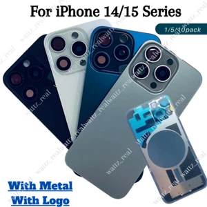Back Glass Replacement Rear Cover With Metal Lot For iPhone 14 15 Plus 15 ProMax - Picture 1 of 6