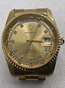 SANDOZ 8732-D-34-8 Orologio Uomo AUTOMATICO Giorno/Data SWISS MADE ETA 2834-2 25Jewels - Foto 1 di 17