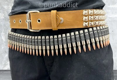 Cinturón Bala Metal 2.23" Níquel con Bandolera Cobre Vaquero Ejército Soldado Disfraz Foto 1 de 4