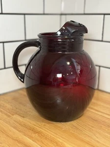 Vintage Anchor Hocking Red Glass Pitcher - Picture 1 of 1