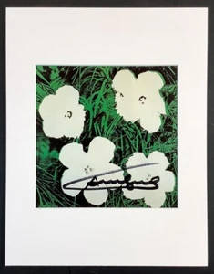 Andy Warhol - Flowers - 11x14 Inch Matted Print - Hand Signed Signature - Picture 1 of 12