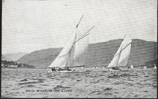 Sailing boats - 'White Wings' on the River Clyde - postcard by Davidsons c.1920s