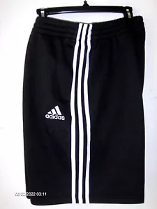 Adidas Fleece 3 Stripe Shorts Men XL Black Activewear - Picture 1 of 5