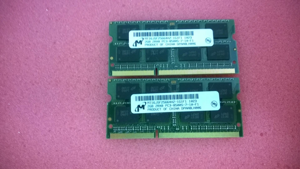 Micron 4GB Total 2x2GB MT16JSF25664HZ-1G1F1 PC3-8500S SO-DIMM - Image 1 of 1